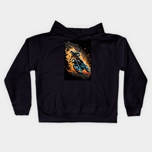 Dirt Bike With Flames Kids Hoodie